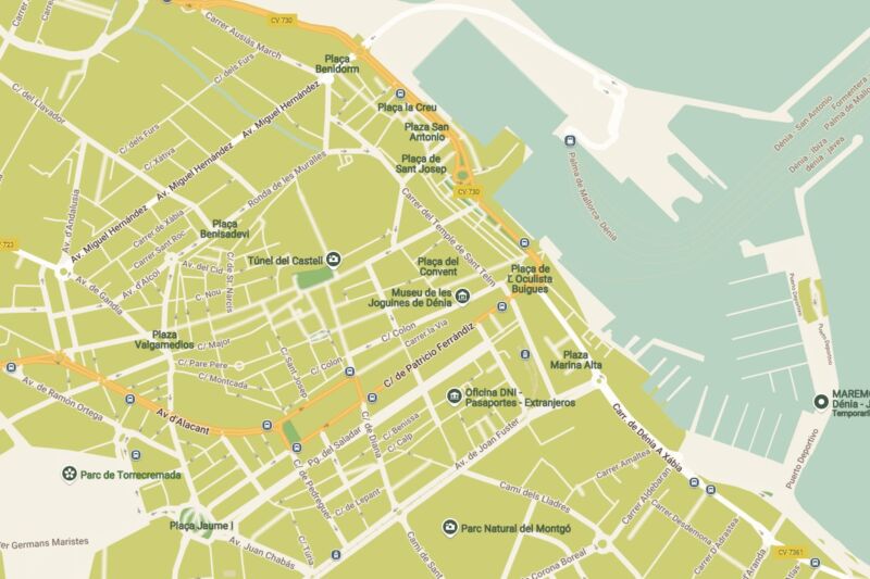 MAPS OF DENIA, SPAIN