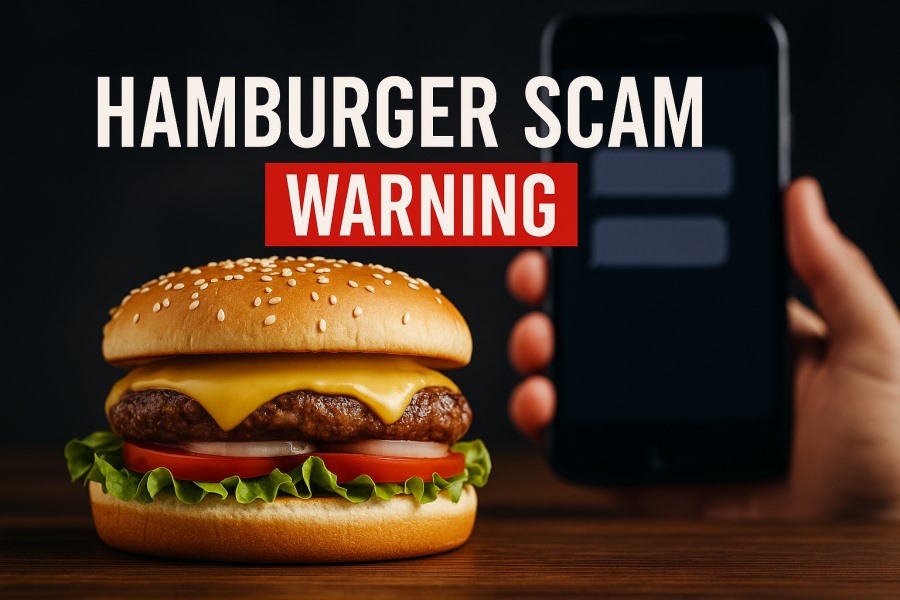 spain hamburger scam SMS prize fake